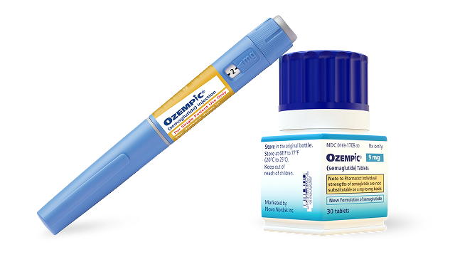 Ozempic pen and tablet bottle